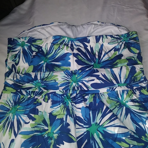 Ashley Stewart Tropical print strapless dress sz24 - Picture 4 of 5